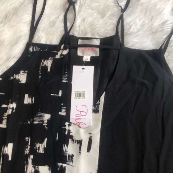 Parker NWT Nelly Combo Silk Dress in Black Brush - Picture 8 of 11